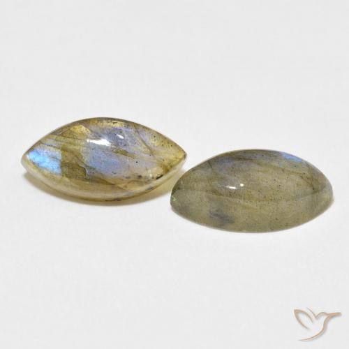 Gemas de Labradorita Multicolor natural de 4.70 ct, Marquesa, Translúcido