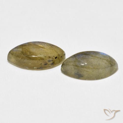 Gemas de Labradorita Multicolor natural de 4.70 ct, Marquesa, Translúcido