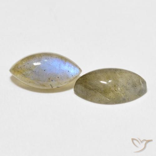 Gemas de Labradorita Multicolor natural de 4.72 ct, Marquesa, Translúcido