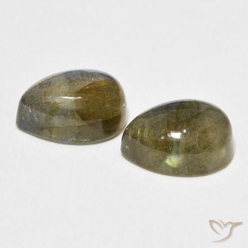 Gemas de Labradorita Multicolor natural de 5.46 ct, En forma de pera, Translúcido