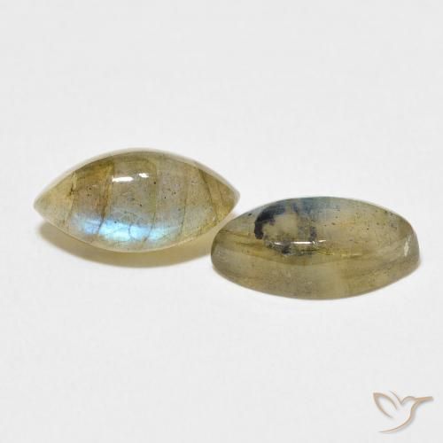 Gemas de Labradorita Multicolor natural de 4.79 ct, Marquesa, Translúcido