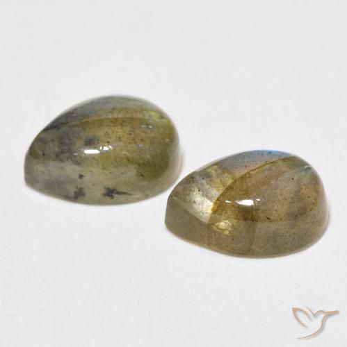 Gemas de Labradorita Multicolor natural de 5.00 ct, En forma de pera, Translúcido