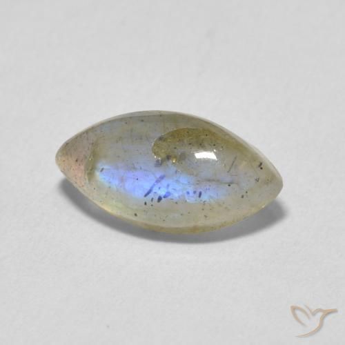 Labradorita Multicolor natural de 2.52 ct, Marquesa, Translúcido