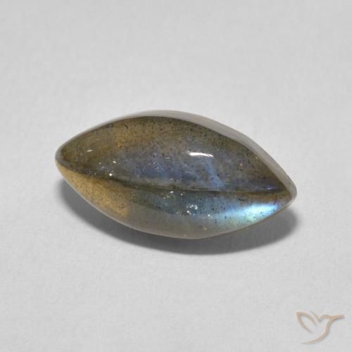 Labradorita Multicolor natural de 4.98 ct, Marquesa, Translúcido