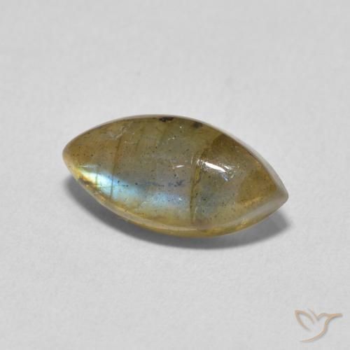Labradorita Multicolor natural de 2.39 ct, Marquesa, Translúcido