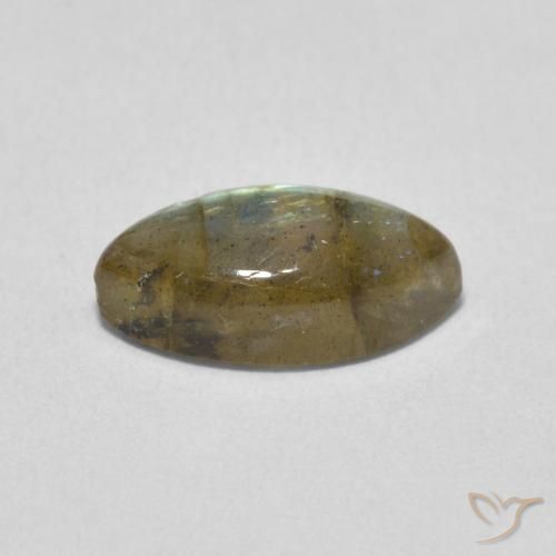 Labradorita Multicolor natural de 2.39 ct, Marquesa, Translúcido