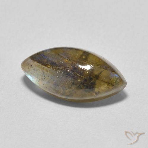Labradorita Multicolor natural de 3.55 ct, Marquesa, Translúcido