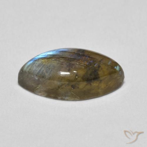 Labradorita Multicolor natural de 3.55 ct, Marquesa, Translúcido