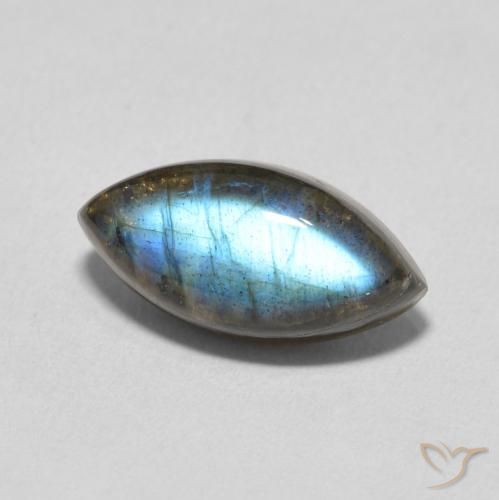 Labradorita Multicolor natural de 3.91 ct, Marquesa, Translúcido