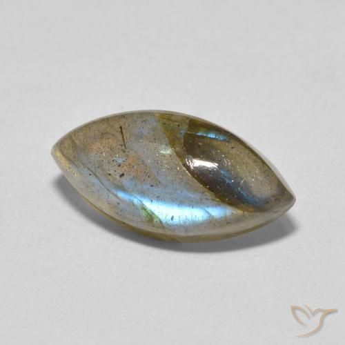 Labradorita Multicolor natural de 4.93 ct, Marquesa, Translúcido