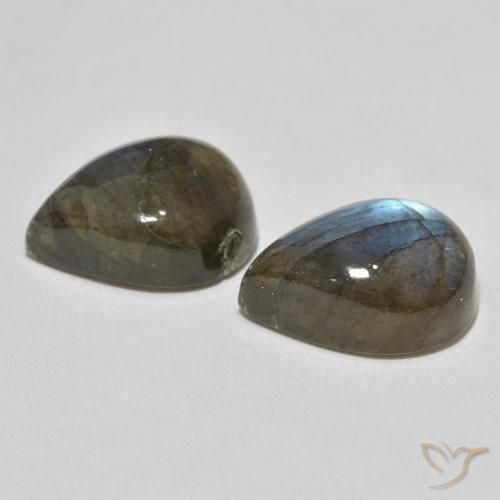 Gemas de Labradorita Multicolor natural de 19.10 ct, En forma de pera, Translúcido