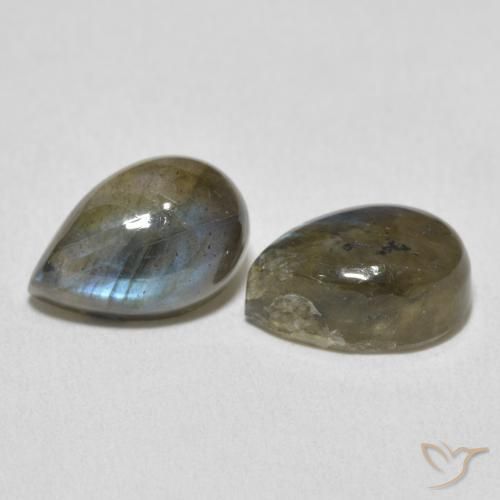 Gemas de Labradorita Multicolor natural de 8.24 ct, En forma de pera, Translúcido