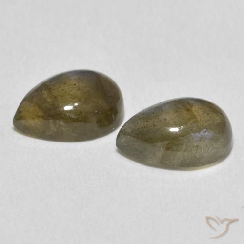 Gemas de Labradorita Multicolor natural de 4.34 ct, En forma de pera, Translúcido