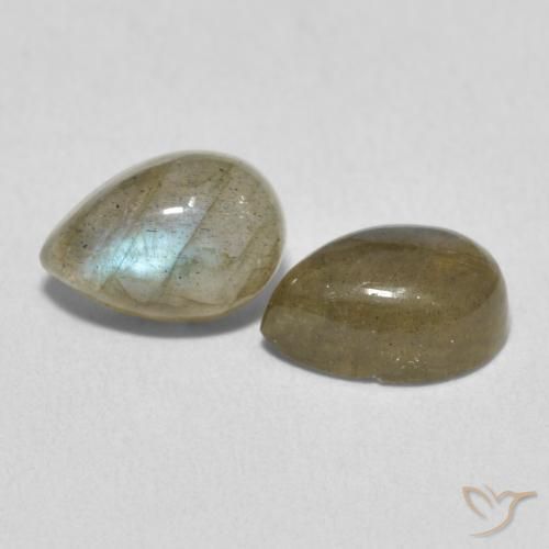 Gemas de Labradorita Multicolor natural de 3.34 ct, En forma de pera, Translúcido