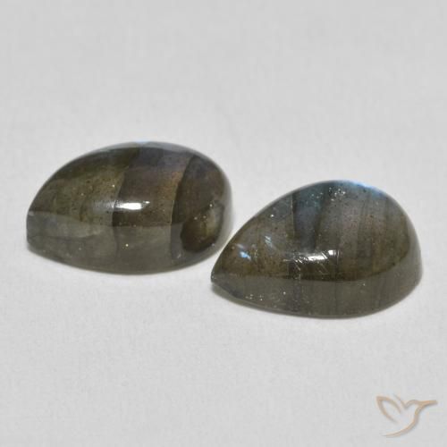 Gemas de Labradorita Multicolor natural de 7.45 ct, En forma de pera, Translúcido