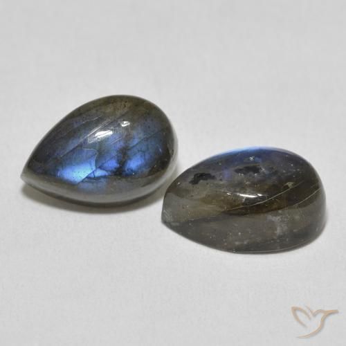 Gemas de Labradorita Multicolor natural de 8.10 ct, En forma de pera, Translúcido