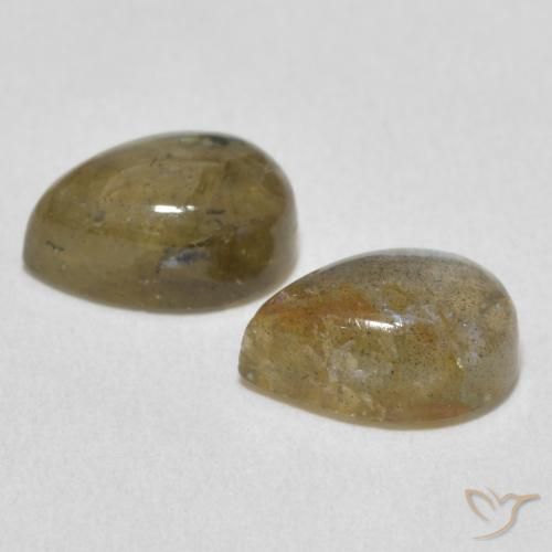 Gemas de Labradorita Multicolor natural de 3.44 ct, En forma de pera, Translúcido