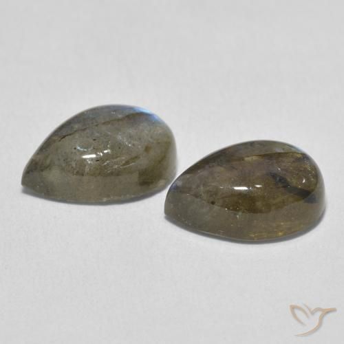Gemas de Labradorita Multicolor natural de 7.66 ct, En forma de pera, Translúcido