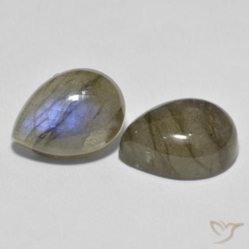 Gemas de Labradorita Multicolor natural de 20.99 ct, En forma de pera, Translúcido