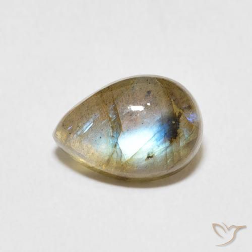 2.45ct Natural Multicolor labradorita, En forma de pera, Translúcido