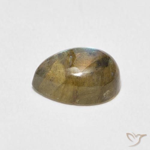 Labradorita Multicolor natural de 2.45 ct, En forma de pera, Translúcido