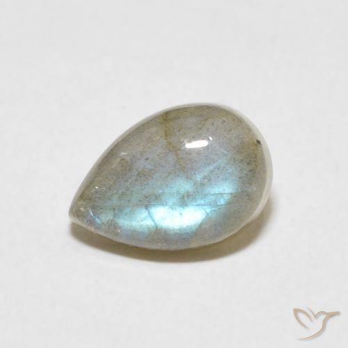 Labradorita Multicolor natural de 2.40 ct, En forma de pera, Translúcido