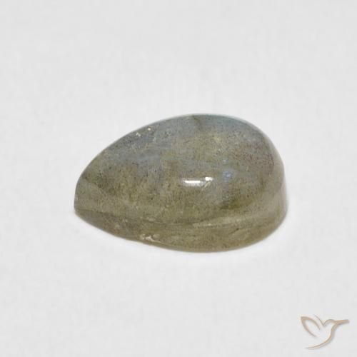 Labradorita Multicolor natural de 2.40 ct, En forma de pera, Translúcido
