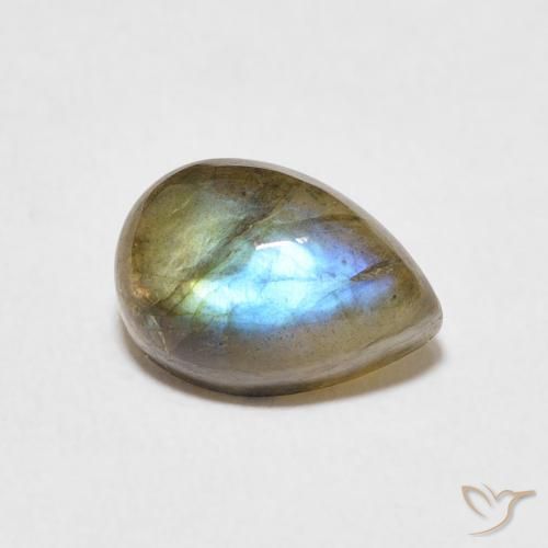 2.74ct Natural Multicolor Labradorita, En forma de pera, Translúcido