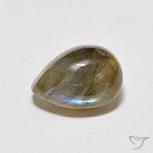 Labradorita Multicolor natural de 2.74 ct, En forma de pera, Translúcido