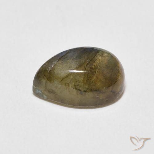 Labradorita Multicolor natural de 2.74 ct, En forma de pera, Translúcido