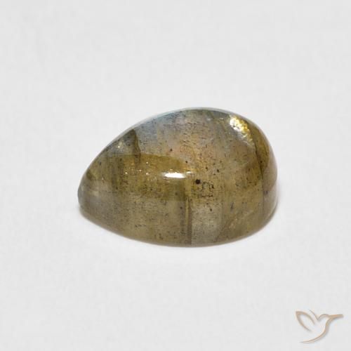 Labradorita Multicolor natural de 2.44 ct, En forma de pera, Translúcido