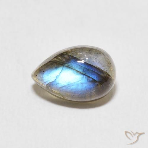 1.69ct Natural Multicolor labradorita, En forma de pera, Translúcido