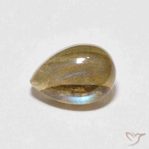 2.67ct Natural Multicolor Labradorita, En forma de pera, Translúcido