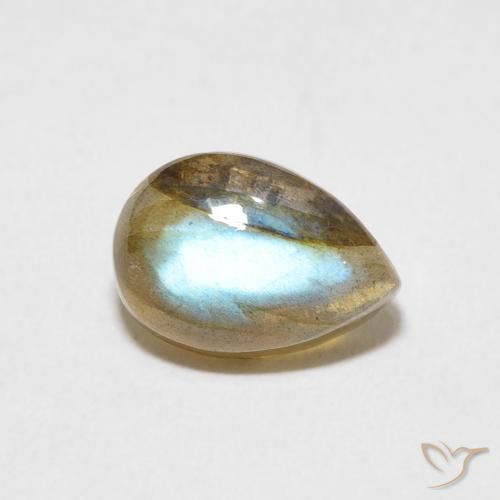 Labradorita Multicolor natural de 2.67 ct, En forma de pera, Translúcido
