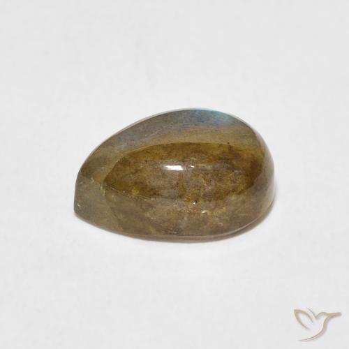 Labradorita Multicolor natural de 2.67 ct, En forma de pera, Translúcido