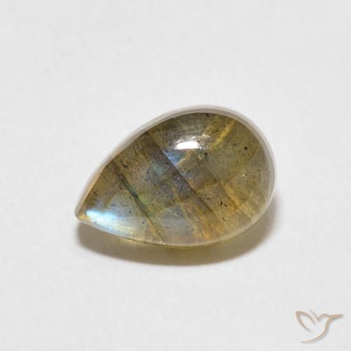 2.43ct Natural Multicolor labradorita, En forma de pera, Translúcido