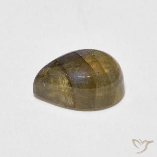 Labradorita Multicolor natural de 2.43 ct, En forma de pera, Translúcido