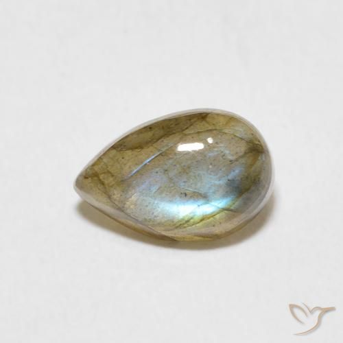 1.63ct Natural Multicolor labradorita, En forma de pera, Translúcido