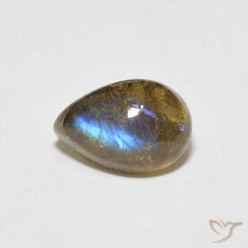 1.66ct Natural Multicolor Labradorita, En forma de pera, Translúcido