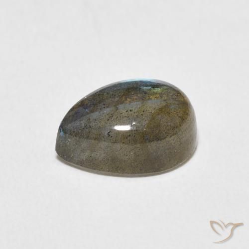 Labradorita Multicolor natural de 2.78 ct, En forma de pera, Translúcido