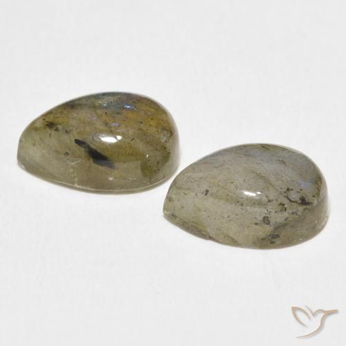 Gemas de Labradorita Multicolor natural de 7.76 ct, En forma de pera, Translúcido
