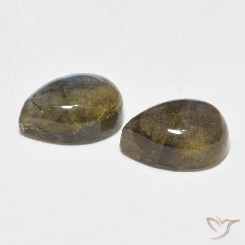 Gemas de Labradorita Multicolor natural de 5.08 ct, En forma de pera, Translúcido