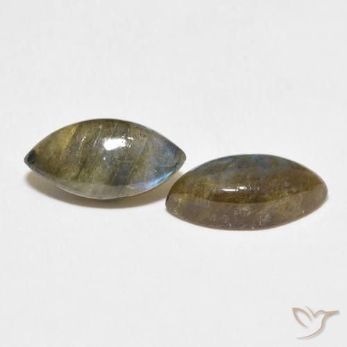 Gemas de Labradorita Multicolor natural de 6.64 ct, Marquesa, Translúcido