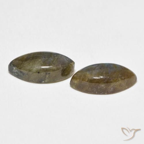 Gemas de Labradorita Multicolor natural de 6.64 ct, Marquesa, Translúcido