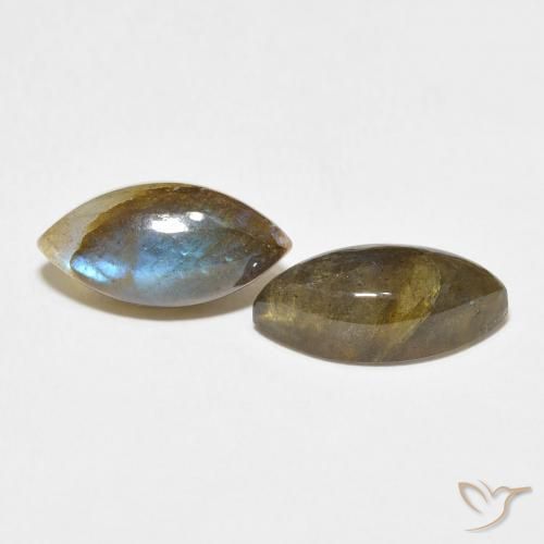 Gemas de Labradorita Multicolor natural de 7.15 ct, Marquesa, Translúcido
