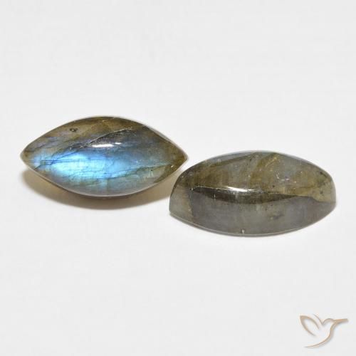 Gemas de Labradorita Multicolor natural de 7.82 ct, Marquesa, Translúcido