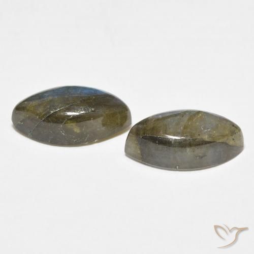 Gemas de Labradorita Multicolor natural de 7.82 ct, Marquesa, Translúcido