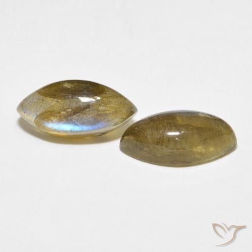 Gemas de Labradorita Multicolor natural de 7.28 ct, Marquesa, Translúcido