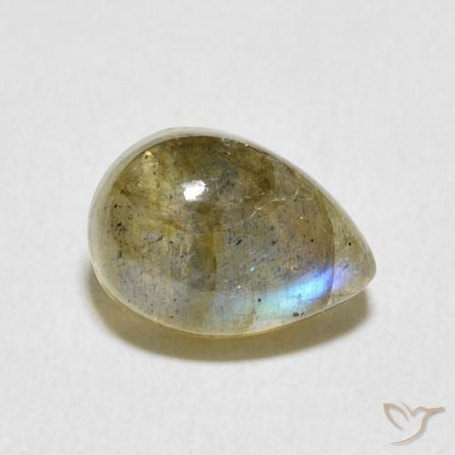 2.84ct Natural Multicolor Labradorita, En forma de pera, Translúcido