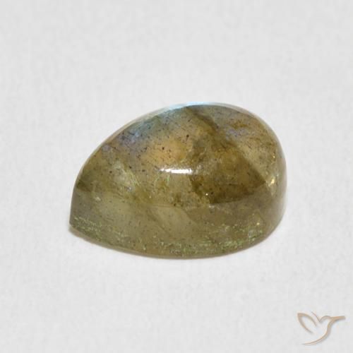 Labradorita Multicolor natural de 2.84 ct, En forma de pera, Translúcido